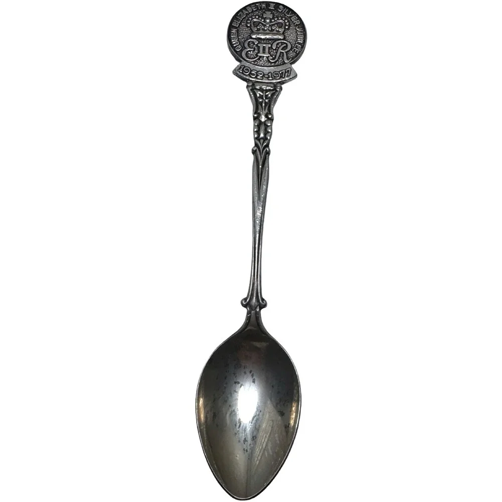Vintage Queen Elizabeth II Silver Jubilee Spoon OS Silver Good 1977 EPNS Holland